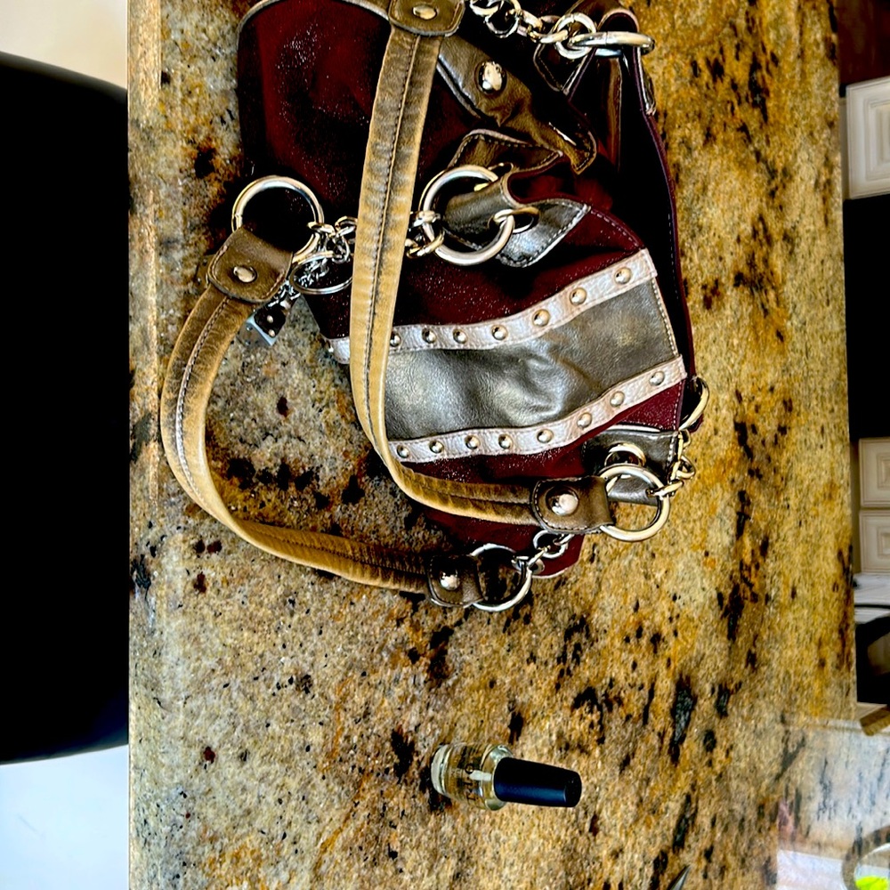 Beautiful Brown-Gold Shimmer KATHY Zeeland Shoulder Bag.